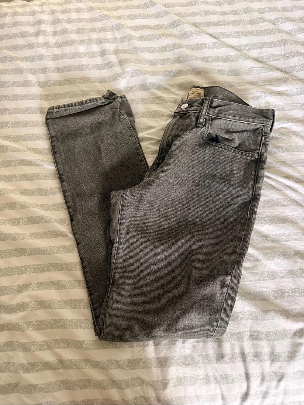 J. Crew Washed Grey High-Rise Jeans